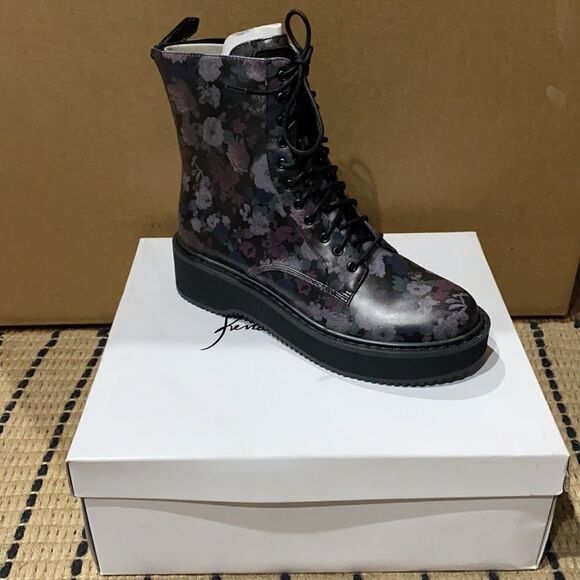 Kendall + Kylie Hunt Women's Faux Leather Lace-Up Boot Color Black - Picture 4 of 8